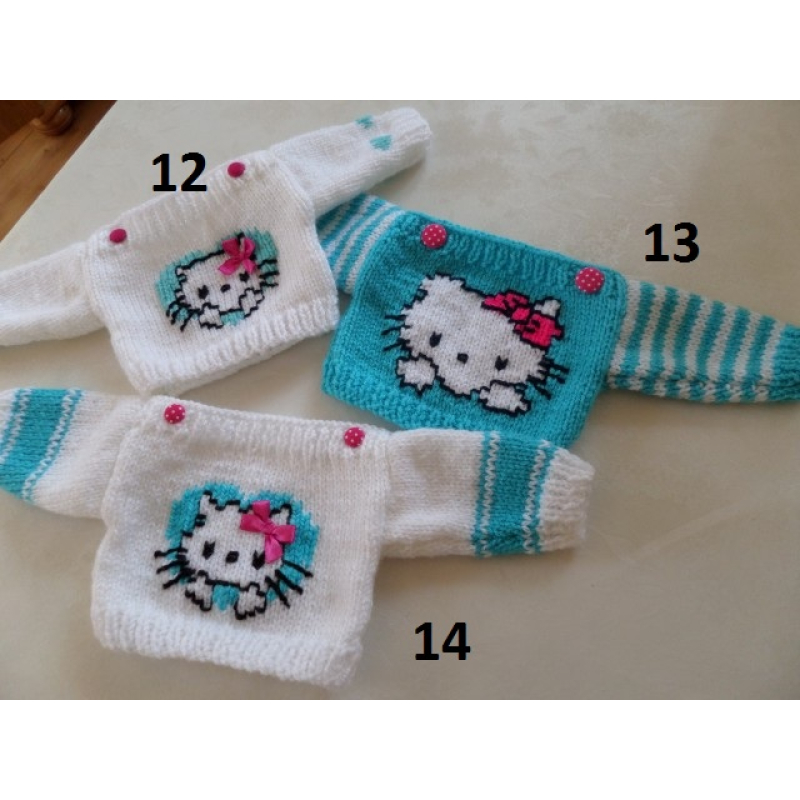 Truitje wit met Hello kitty aqua